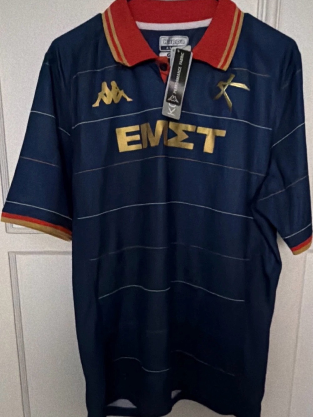 Kappa Kombat Men's Soccer Jersey Short Sleeve Polyester Blue Regular XL